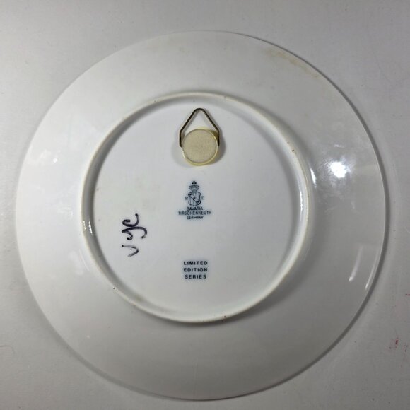 Christmas Plate 1970 German Limited Edition Blue White Porcelain Vtg holiday - Picture 2 of 4